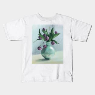 Bilberry vase painting Kids T-Shirt